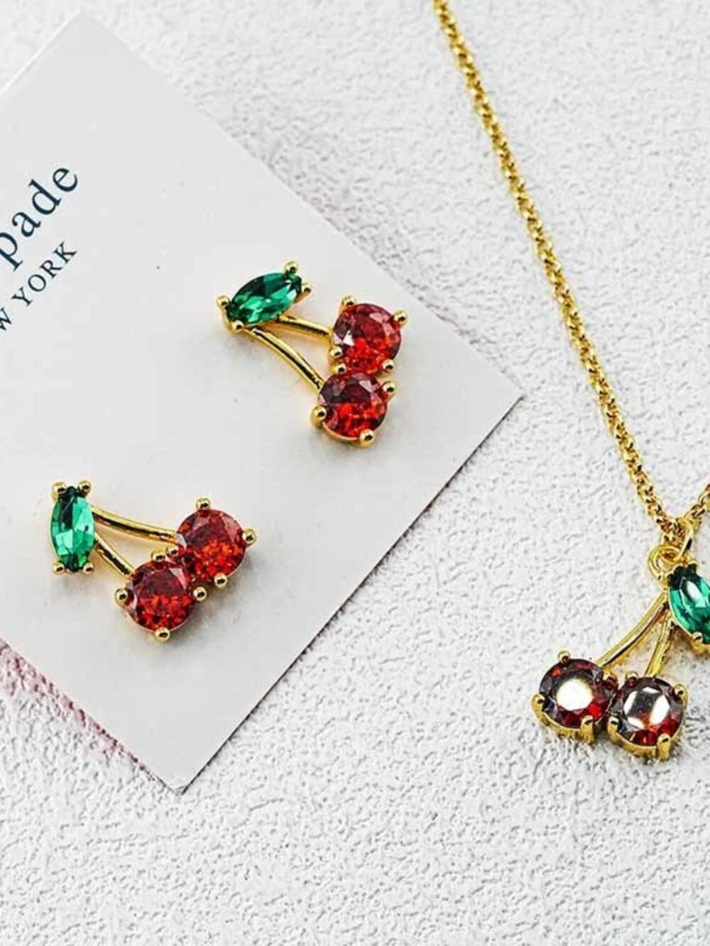 Kate Spade Cherry Earring and Necklace Set